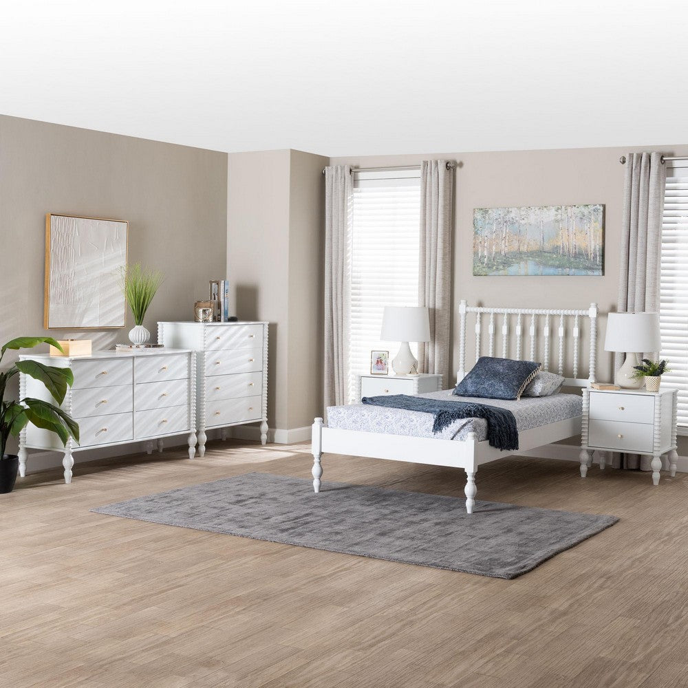 Baxton Studio - Callison Twin Bedroom Set in White - Eniola-5PC Bedroom Set-White-Twin view 11