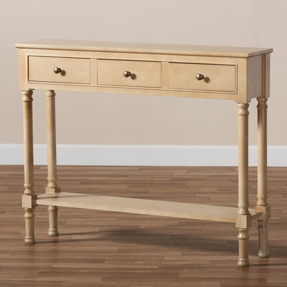 Baxton Studio - Calvin Console Table in Oak Brown - WERPL-01-Brown-Console view 8