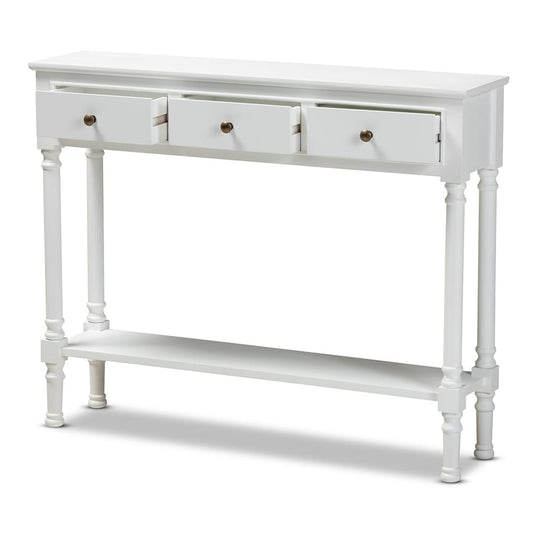 Baxton Studio - Calvin Console Table in White - WERPL-02-White-Console view 2
