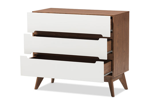 Baxton Studio - Calypso Chest - Calypso-Walnut/White-3DW-Chest view 2