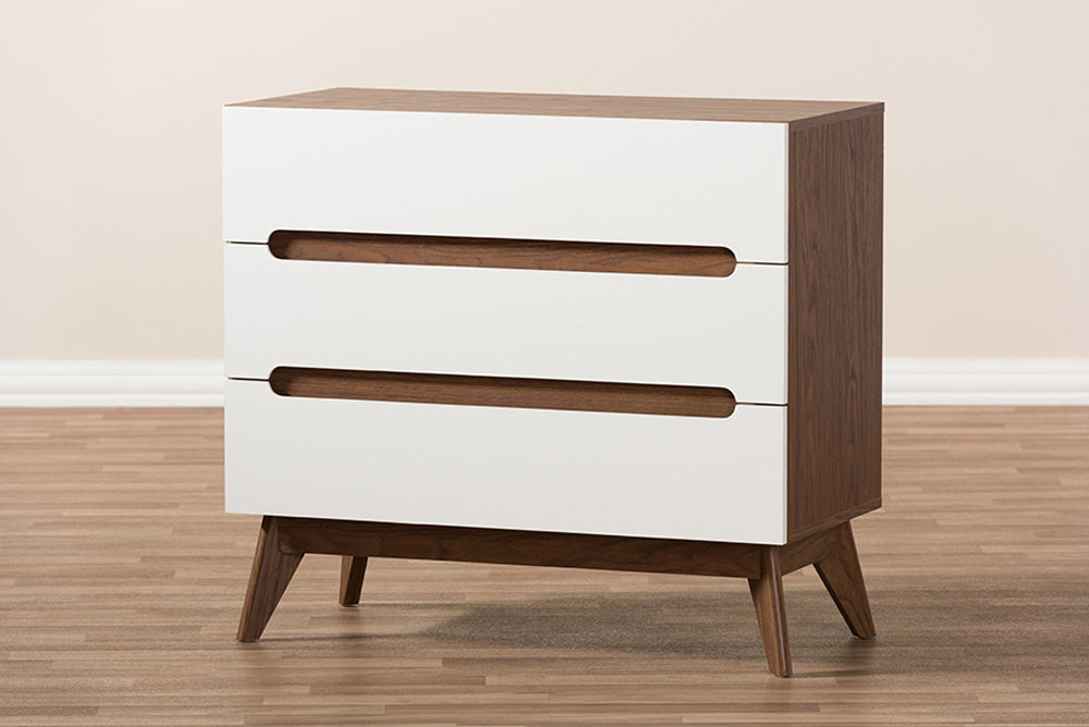 Baxton Studio - Calypso Chest - Calypso-Walnut/White-3DW-Chest view 7