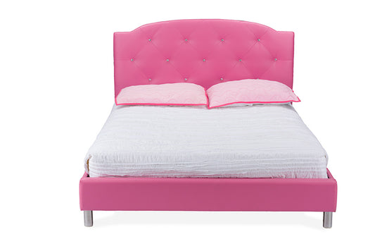 Baxton Studio - Canterbury Full Size Bed - BBT6440-Full-Pink view 2