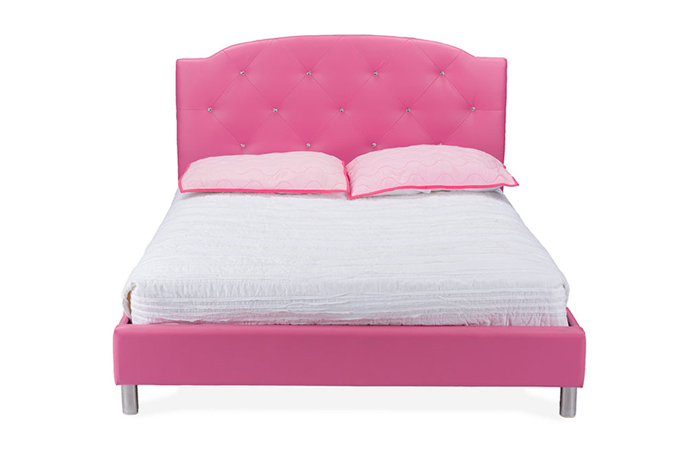 Baxton Studio - Canterbury Queen Size Bed - BBT6440-Queen-Pink view 5