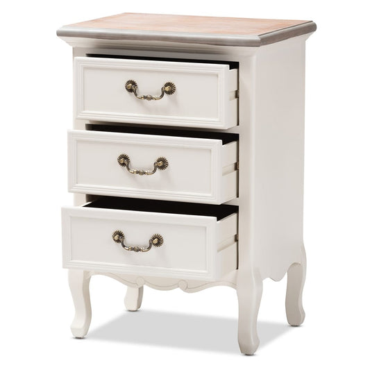 Baxton Studio - Capucine End Table in White/Oak - JY17B092-White-ET view 2
