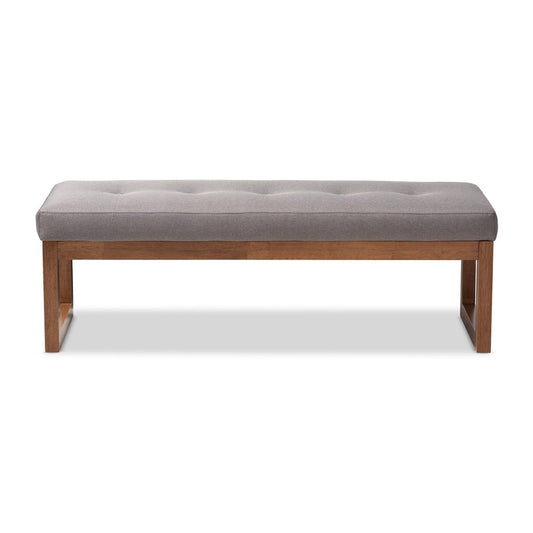 Baxton Studio - Caramay Bench in Grey - BBT5337-Grey-Bench view 2