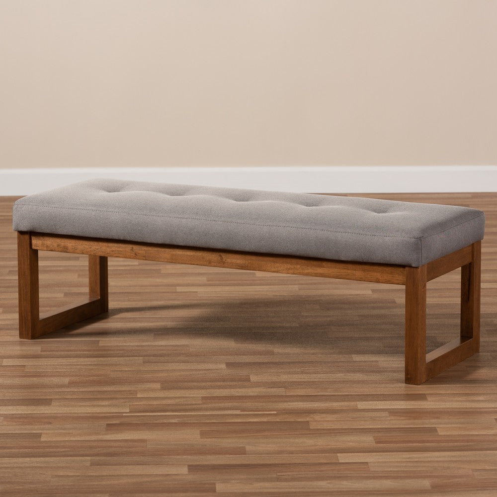 Baxton Studio - Caramay Bench in Grey - BBT5337-Grey-Bench view 7