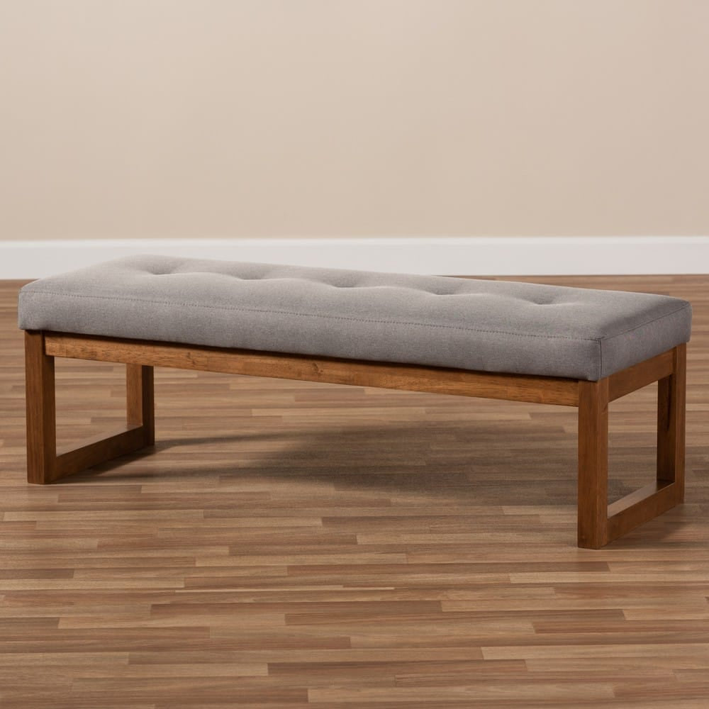 Baxton Studio - Caramay Bench in Grey - BBT5337-Grey-Bench view 7
