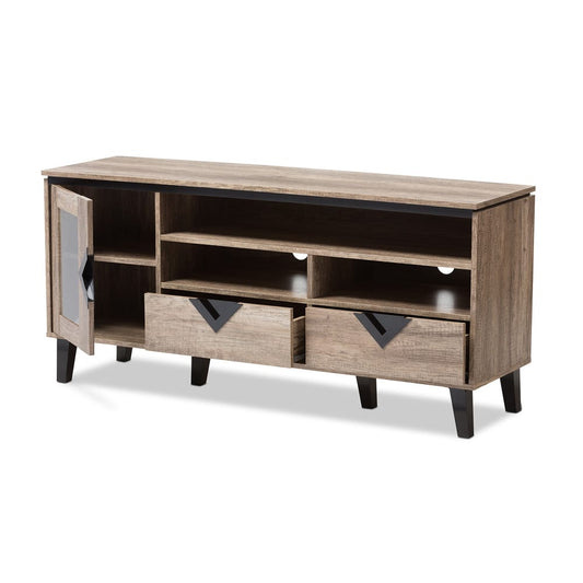 Baxton Studio - Cardiff TV Stand in Light Brown - W-1512 view 2