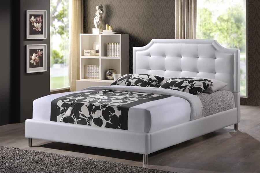 Baxton Studio - Carlotta Full Size Bed in White - BBT6376-White-Full view 5