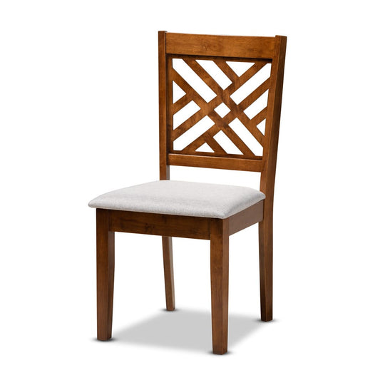 Baxton Studio - Caron Dining Set in Grey/Walnut Brown - RH317C-Grey/Walnut-DC-7PC Dining Set view 2