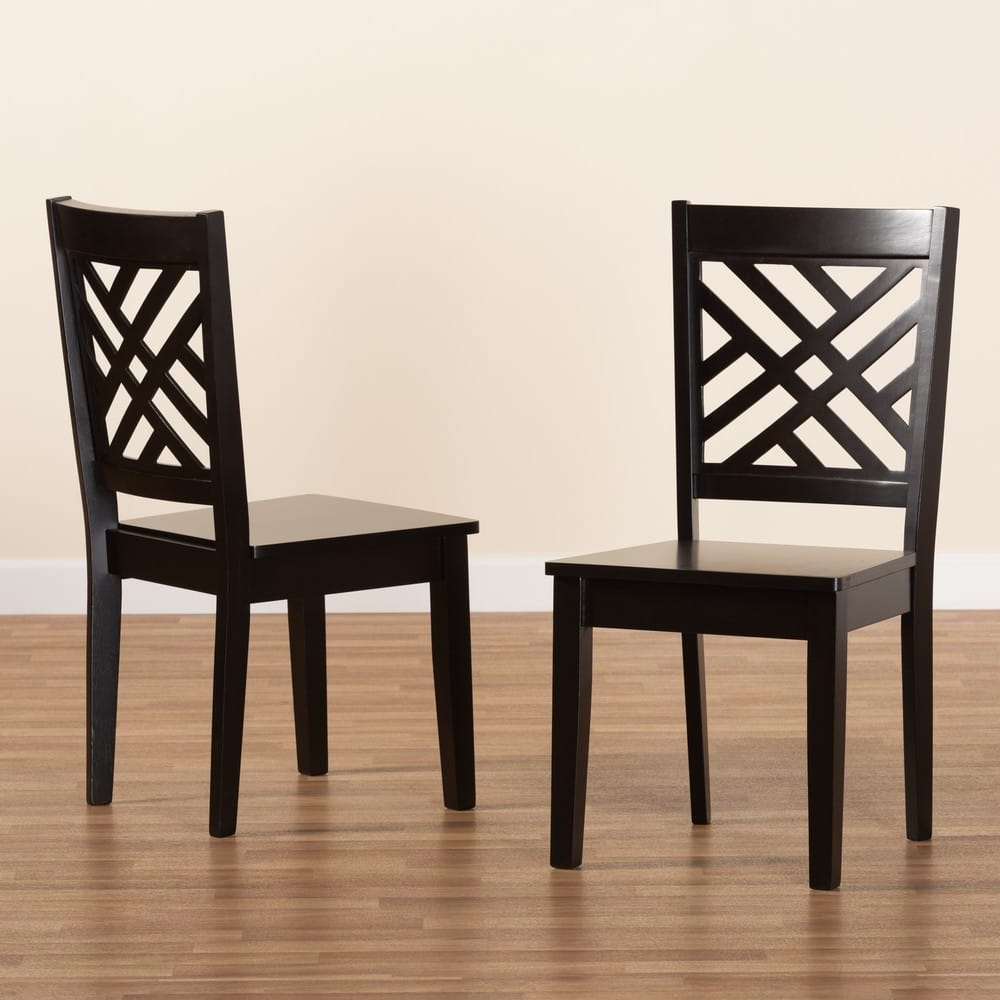 Baxton Studio - Caron Set of 2 Dining Chairs in Dark Brown - RH317C-Dark Brown Wood Flat Seat-DC-2PK view 7