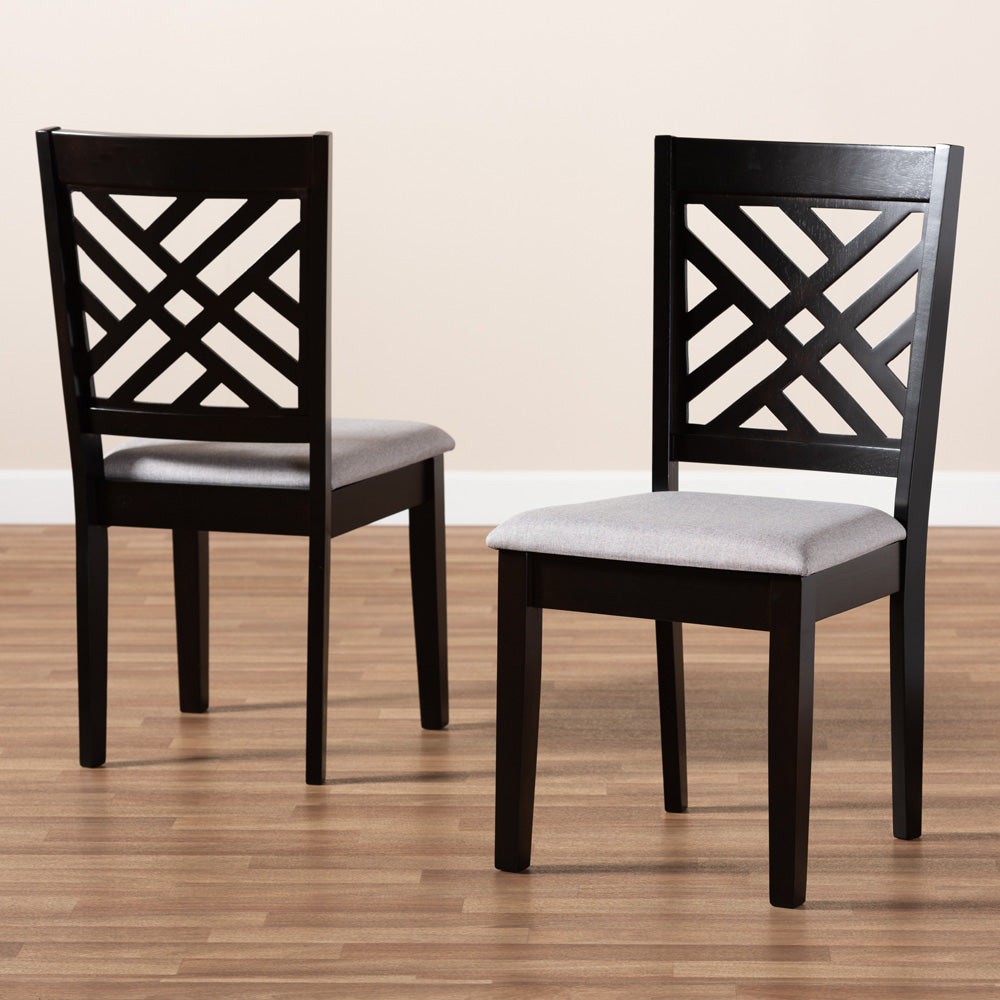 Baxton Studio - Caron Set of 2 Dining Chairs in Grey/Espresso - RH317C-Grey/Dark Brown-DC-2PK view 6