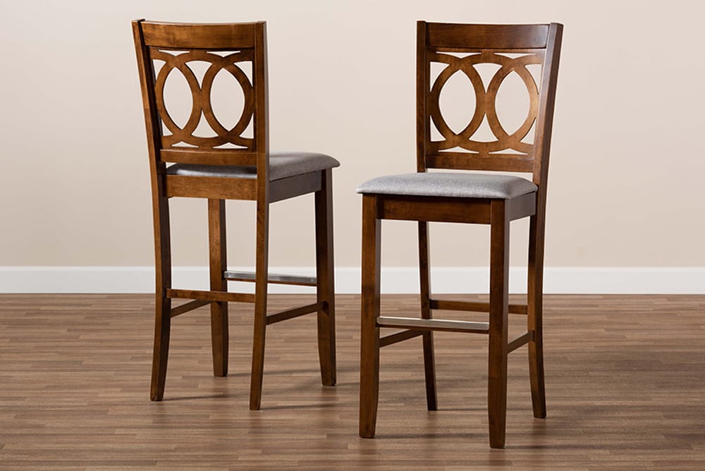 Baxton Studio - Carson Barstool Set of 2 - RH315B-Grey/Walnut-BS view 8