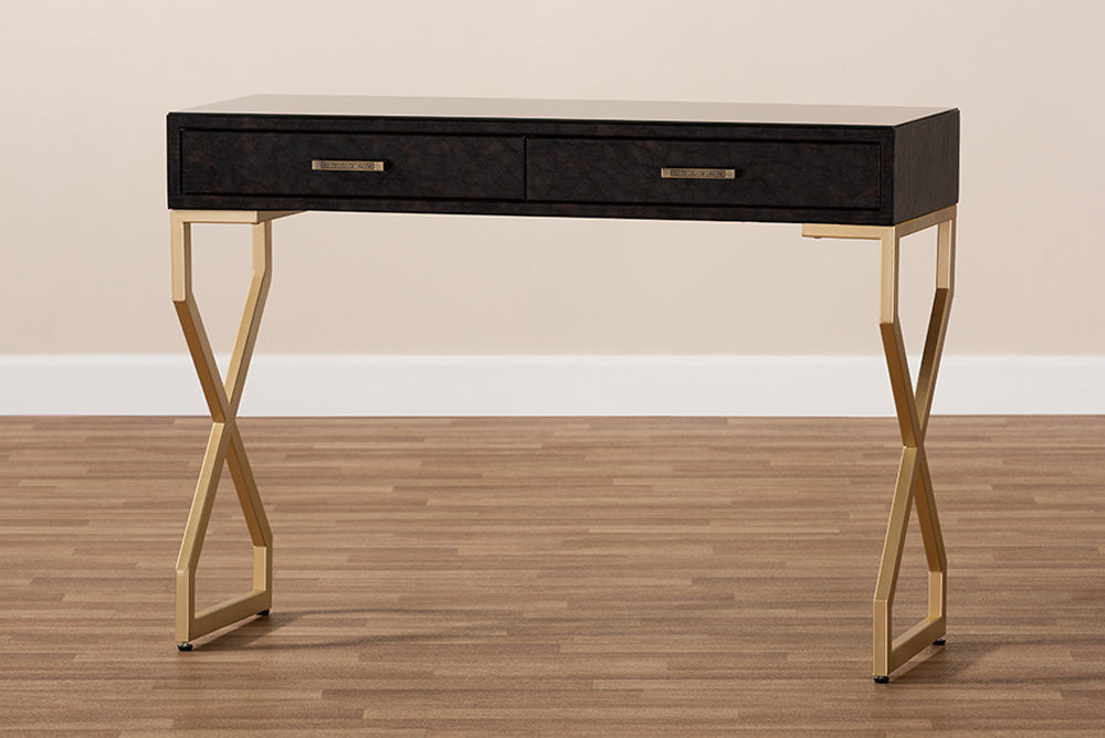 Baxton Studio - Carville Console Table - FJ2A035-Dark Brown-Console view 9