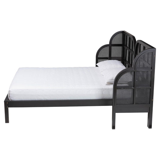 Baxton Studio - Cascadia Queen Size Bed in Ebony Black - MG0225-Ebony Black-Queen view 2