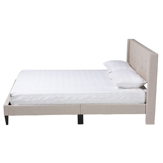 Baxton Studio - Casol Full Size Bed in Beige - CF 9272-C-Vele-C-Beige-Full view 2