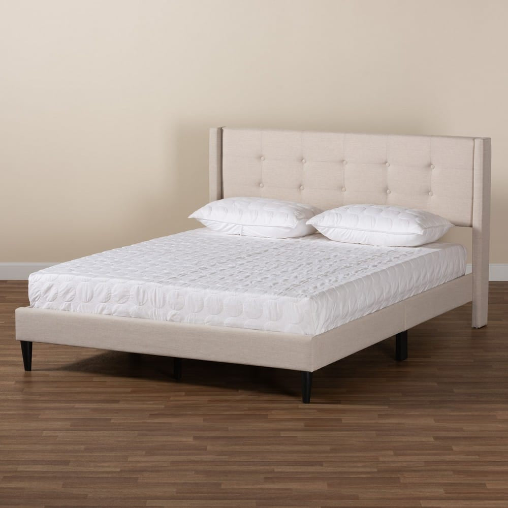 Baxton Studio - Casol Full Size Bed in Beige - CF 9272-C-Vele-C-Beige-Full view 8