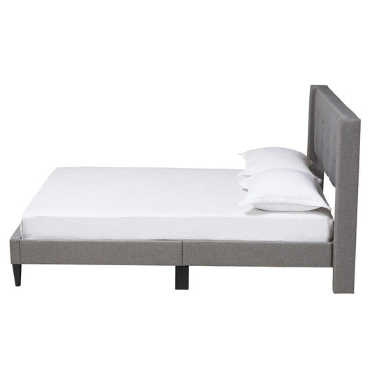 Baxton Studio - Casol Full Size Bed in Grey - CF 9272-C-Vele-C-Grey-Full view 2