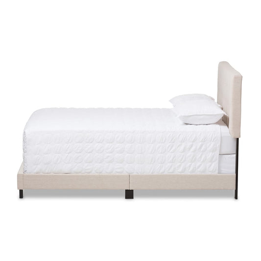 Baxton Studio - Cassandra Queen Size Bed in Light Beige - CF8747-I-Light Beige-Queen view 2