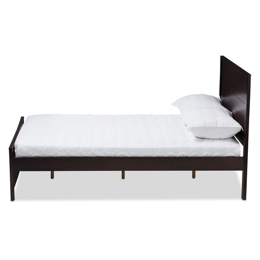 Baxton Studio - Catalina Full Size Bed in Espresso Brown - HT1702-Espresso Brown-Full view 2