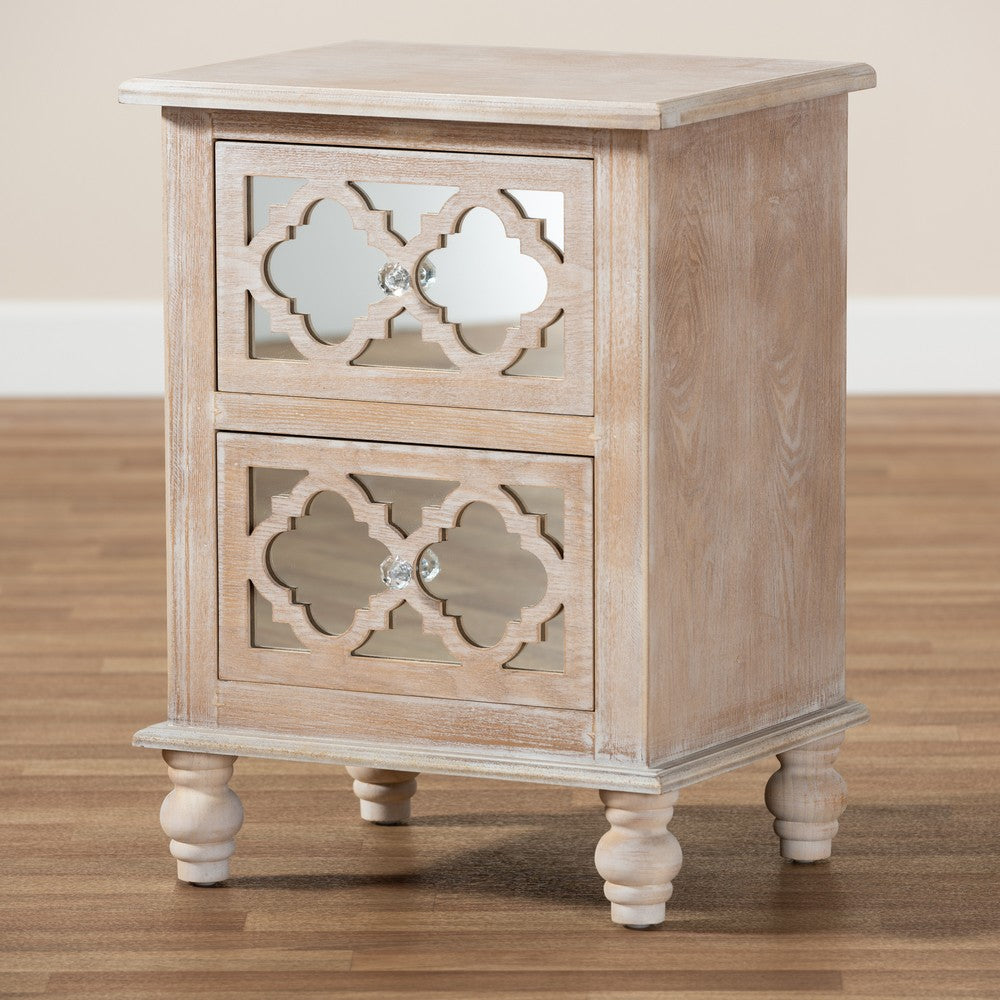 Baxton Studio - Celia End Table in Natural/Mirror - JY17A039-Natural Brown/Silver-ET view 8
