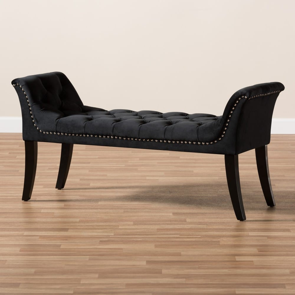 Baxton Studio - Chandelle Bench in Black - WS-5809-Black-Bench view 8
