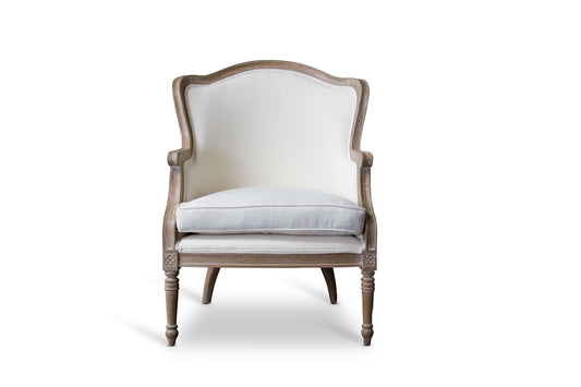 Baxton Studio - Charlemagne Living Room Chair in Beige/Oak Brown - ASS292Mi CG4 view 2