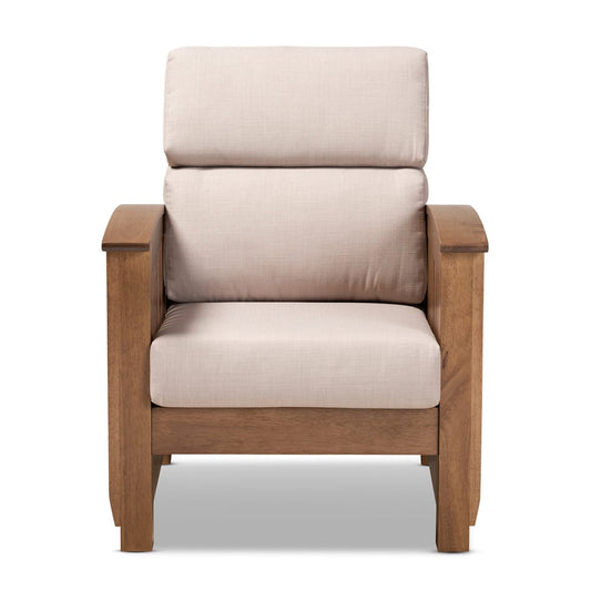 Baxton Studio - Charlotte Chair in Taupe/Walnut Brown - SW3513-Taupe/Walnut-M17-CC view 2