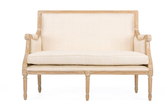 Baxton Studio - ChavaNon Loveseat in Light Beige/Natural - ASS501Mi CG4 view 2