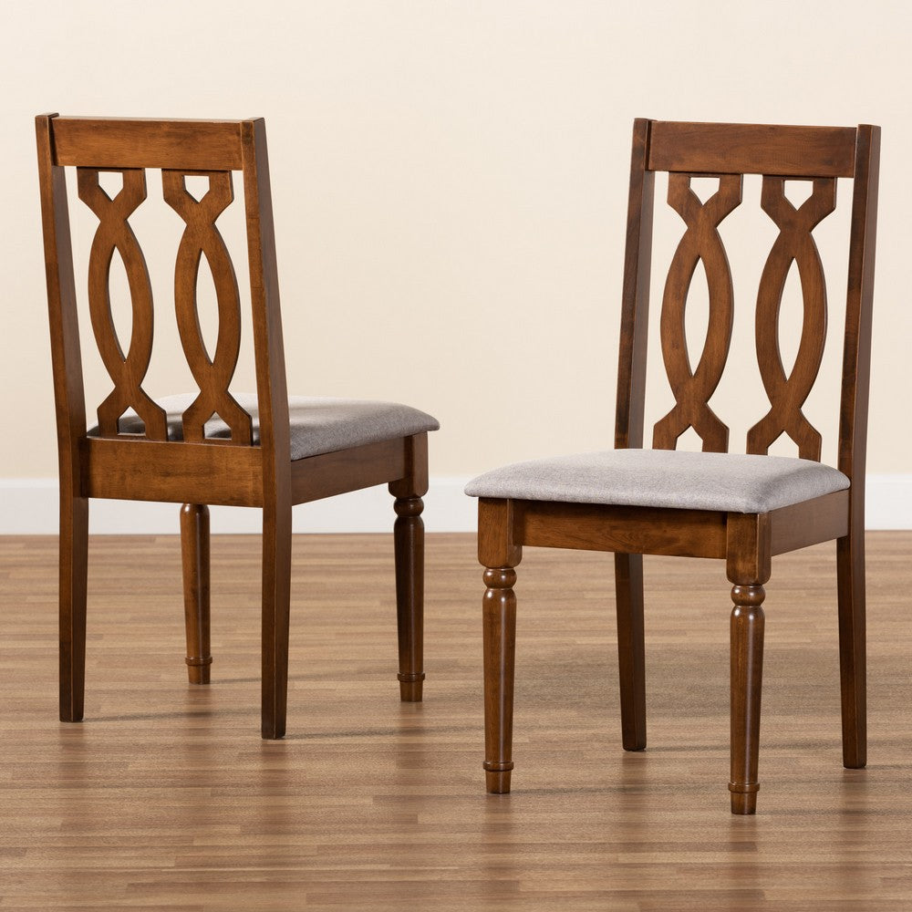 Baxton Studio - Cherese Set of 2 Dining Chairs in Grey/Walnut Brown - RH334C-Grey/Walnut-DC-2PK view 7