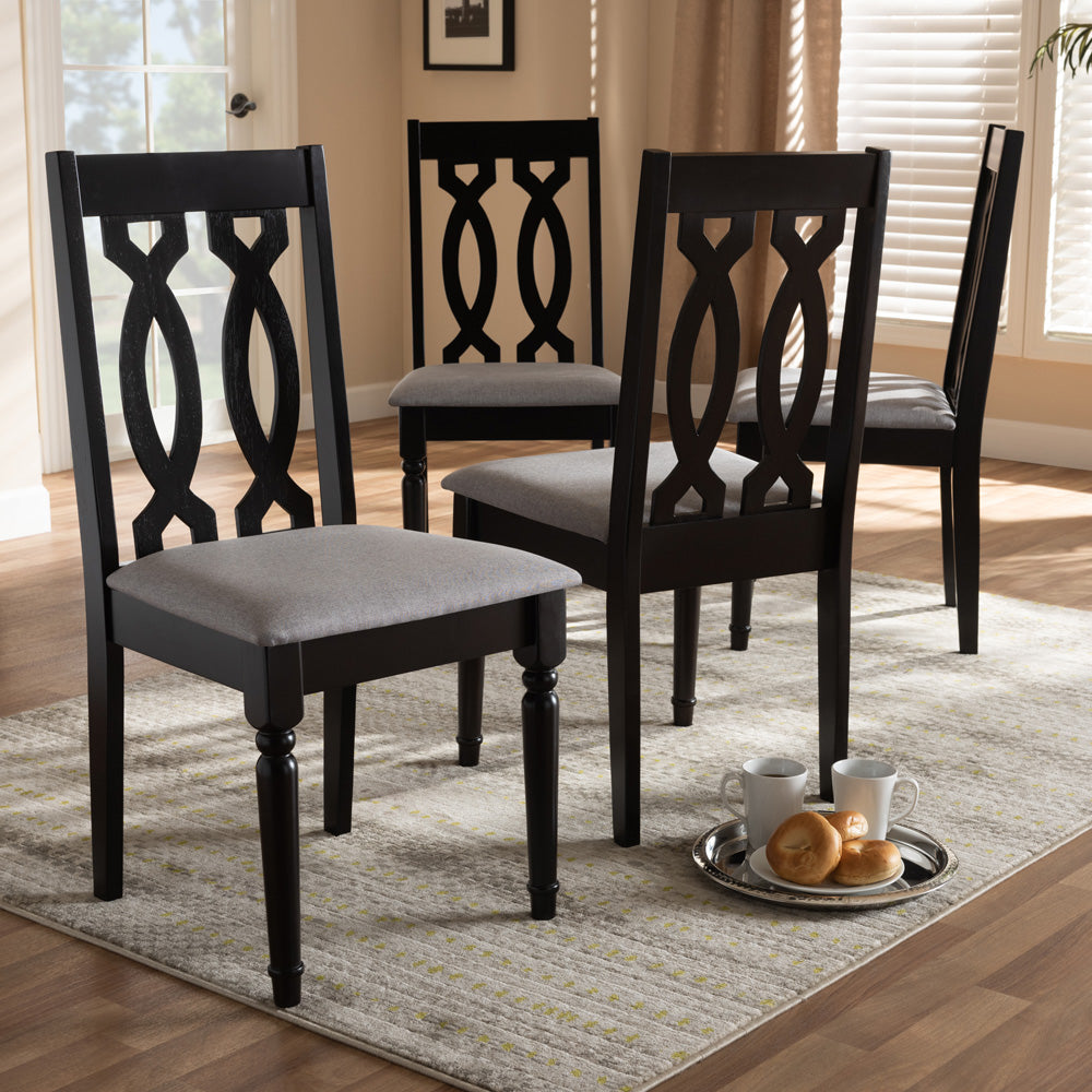 Baxton Studio - Cherese Set of 4 Dining Chairs in Gray/Espresso - RH334C-Grey/Dark Brown-DC-4PK view 5