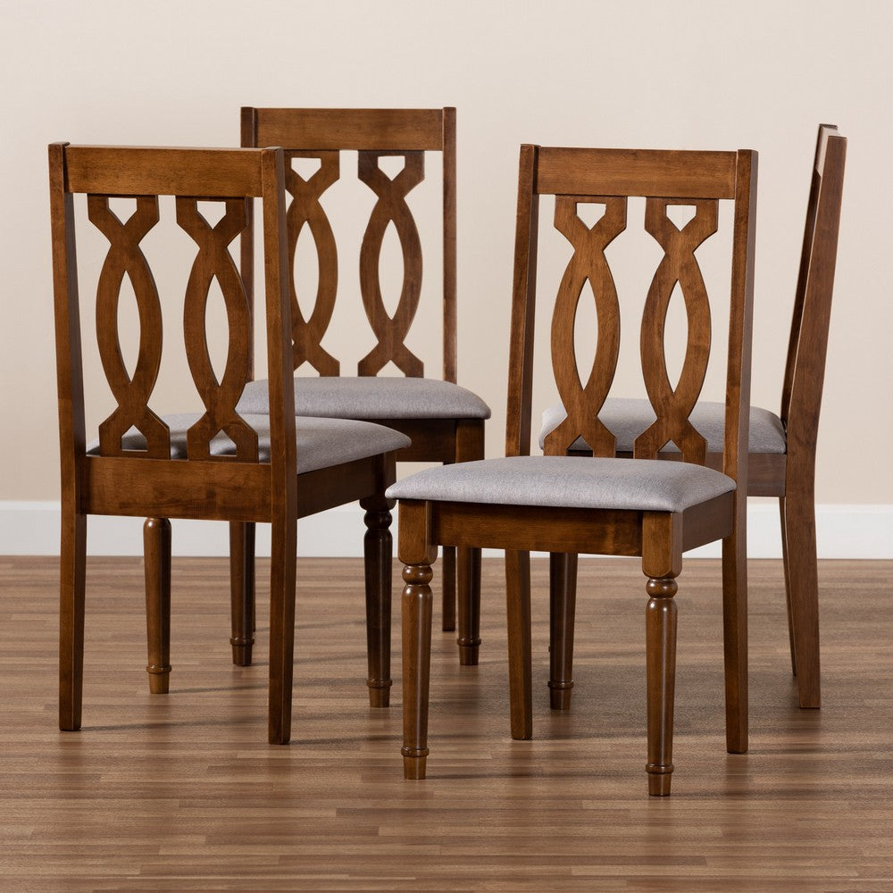 Baxton Studio - Cherese Set of 4 Dining Chairs in Grey/Walnut - RH334C-Grey/Walnut-DC-4PK view 5