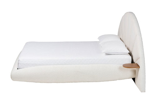 Baxton Studio - Cherise King Size Bed - BBT61326-Floating Bed-Cream-King view 2