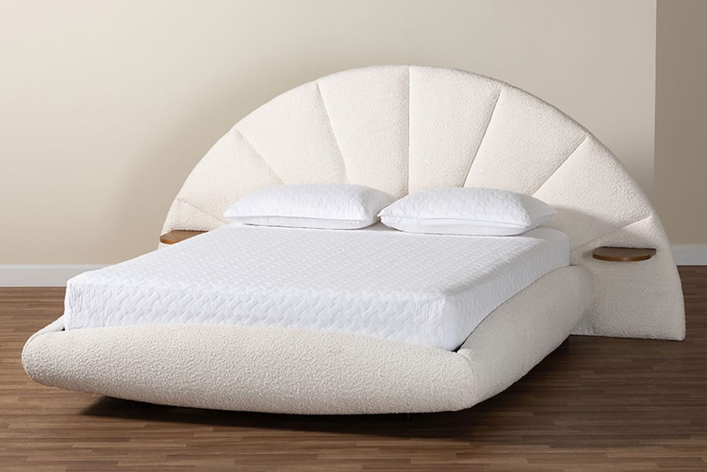 Baxton Studio - Cherise King Size Bed - BBT61326-Floating Bed-Cream-King view 8
