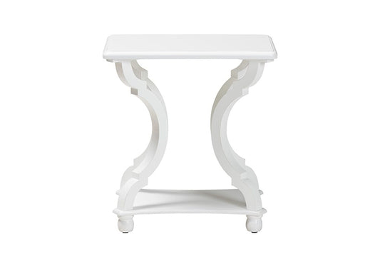 Baxton Studio - Cianna End Table - JY21A025-White-Wooden-ET view 2