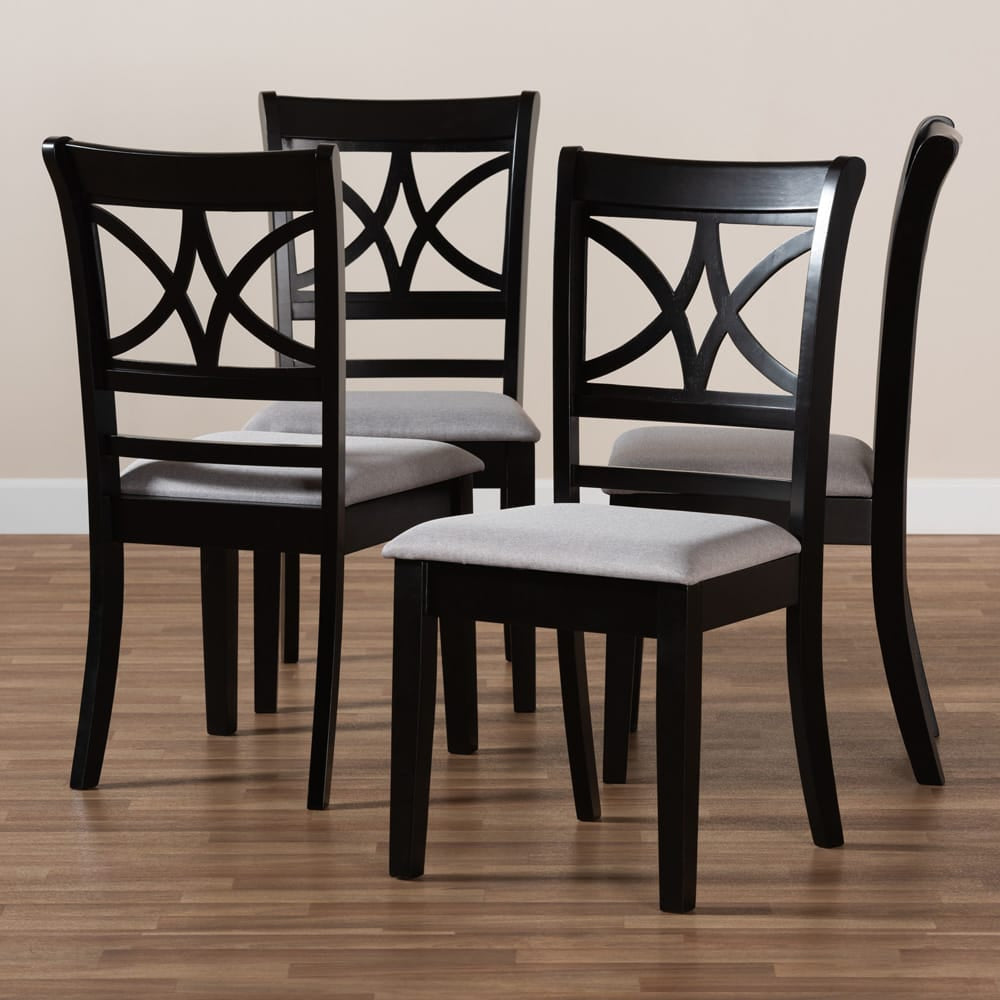 Baxton Studio - Clarke Set of 4 Dining Chairs in Grey/Espresso Brown - RH329C-Grey/Dark Brown-DC-4PK view 6