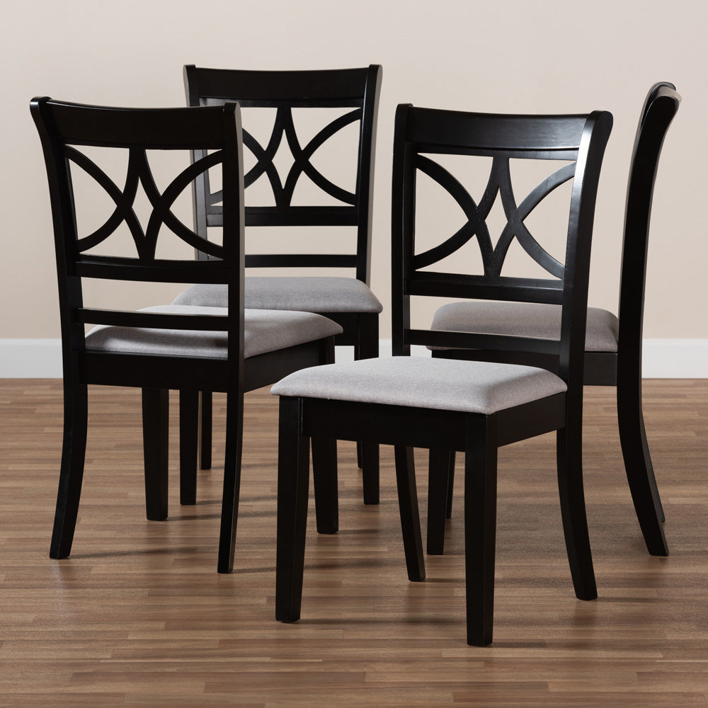Baxton Studio - Clarke Set of 4 Dining Chairs in Grey/Espresso Brown - RH329C-Grey/Dark Brown-DC-4PK view 6