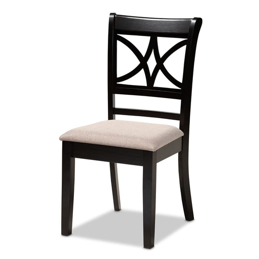 Baxton Studio - Clarke Set of 4 Dining Chairs in Sand/Espresso Brown - RH329C-Sand/Dark Brown-DC-4PK view 2