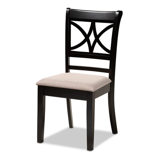 Baxton Studio - Clarke Set of 4 Dining Chairs in Sand/Espresso Brown - RH329C-Sand/Dark Brown-DC-4PK view 2