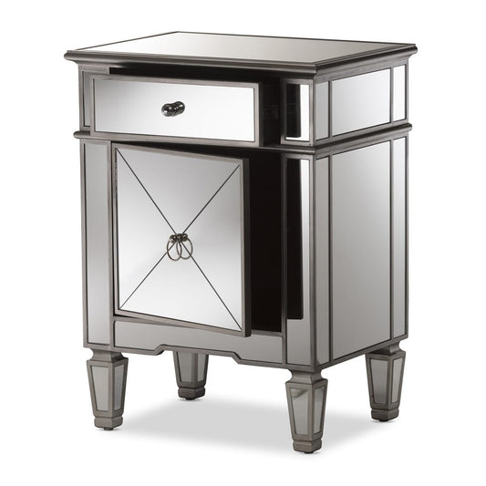 Baxton Studio - Claudia End Table in "Silver" Mirrored - RS2403 view 2