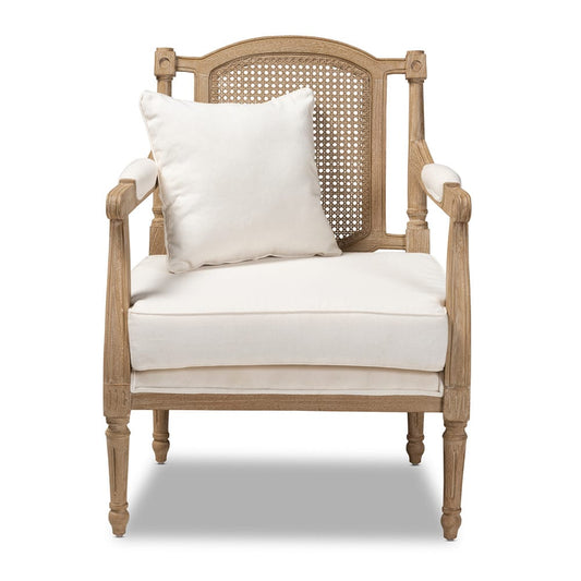 Baxton Studio - Clemence Chair in Ivory/Oak - ASS1037-CC view 2