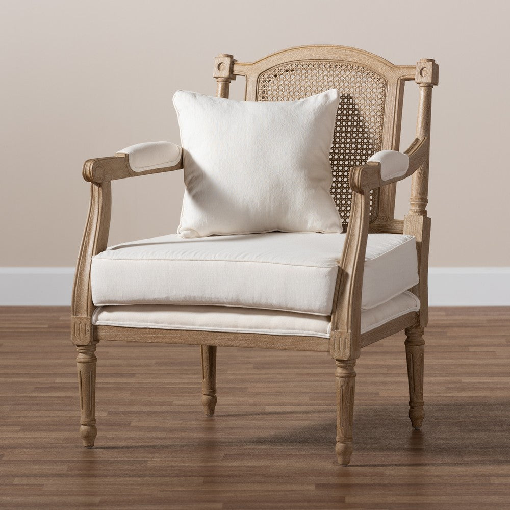 Baxton Studio - Clemence Chair in Ivory/Oak - ASS1037-CC view 9