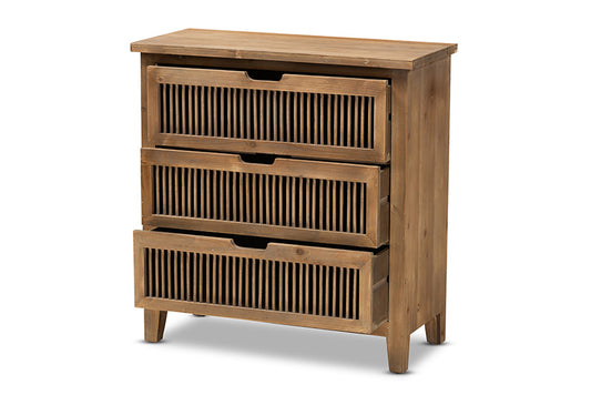 Baxton Studio - Clement Chest - LD19A007-Medium Oak-3DW-Cabinet view 2