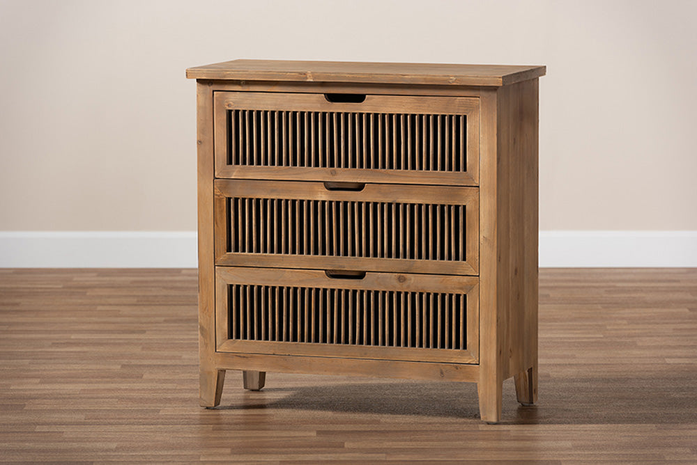 Baxton Studio - Clement Chest - LD19A007-Medium Oak-3DW-Cabinet view 8