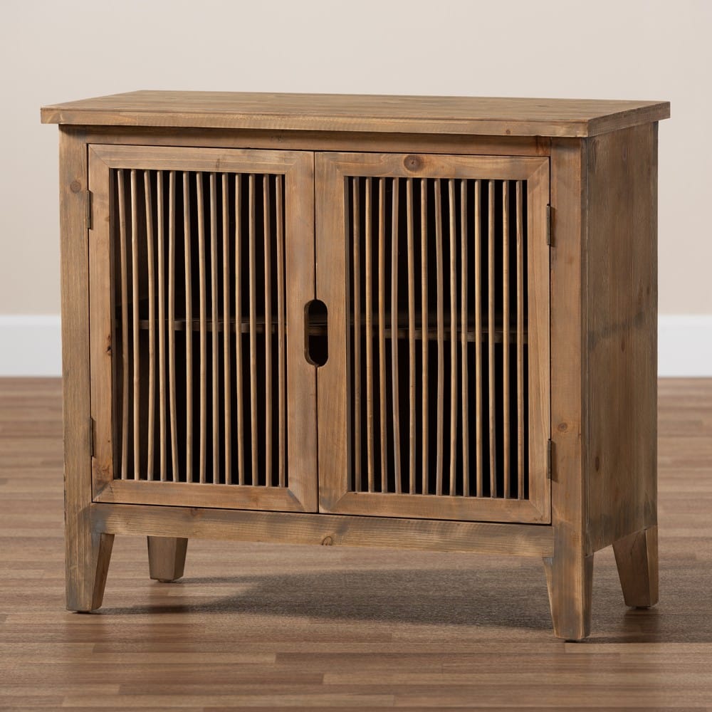 Baxton Studio - Clement Storage Cabinet in Brown - LD19A005-Medium Oak-Cabinet view 8