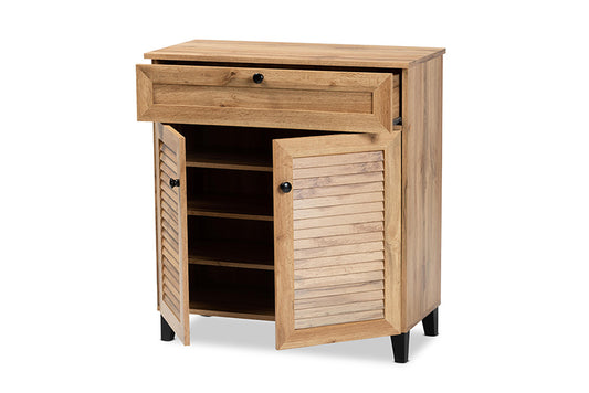 Baxton Studio - Coolidge Shoe Cabinet - FP-02LV-Wotan Oak view 2