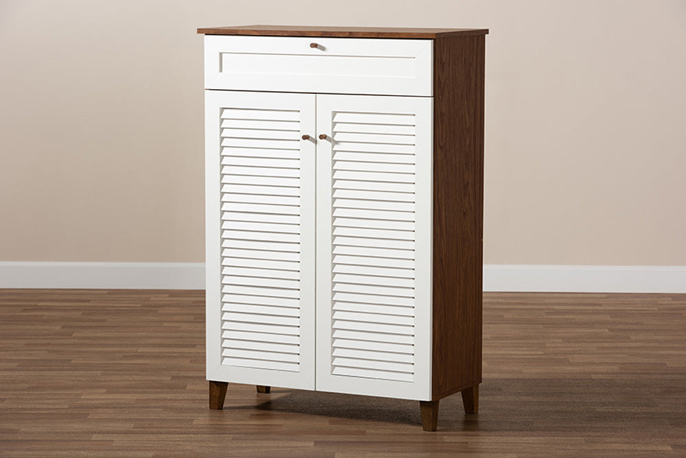 Baxton Studio - Coolidge Shoe Cabinet - FP-03LV-Walnut/White view 9