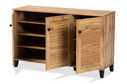 Baxton Studio - Coolidge Shoe Cabinet - FP-04LV-Wotan Oak view 2