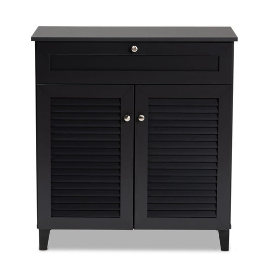 Baxton Studio - Coolidge Shoe Cabinet in Gray - FP-02LV-Dark Grey view 2