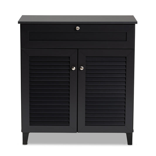 Baxton Studio - Coolidge Shoe Cabinet in Gray - FP-02LV-Dark Grey view 2